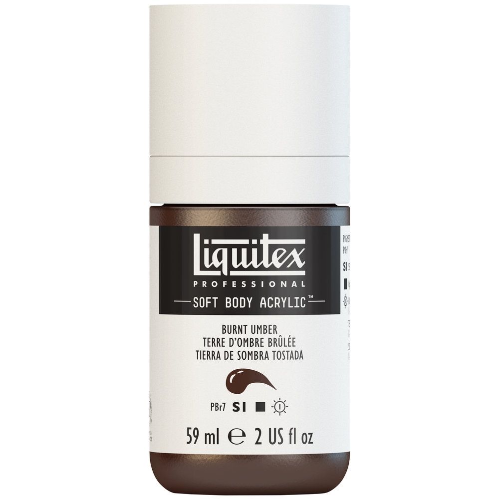 Liquitex Soft Body Acrylic, 128 Burnt Umber, 2-oz
