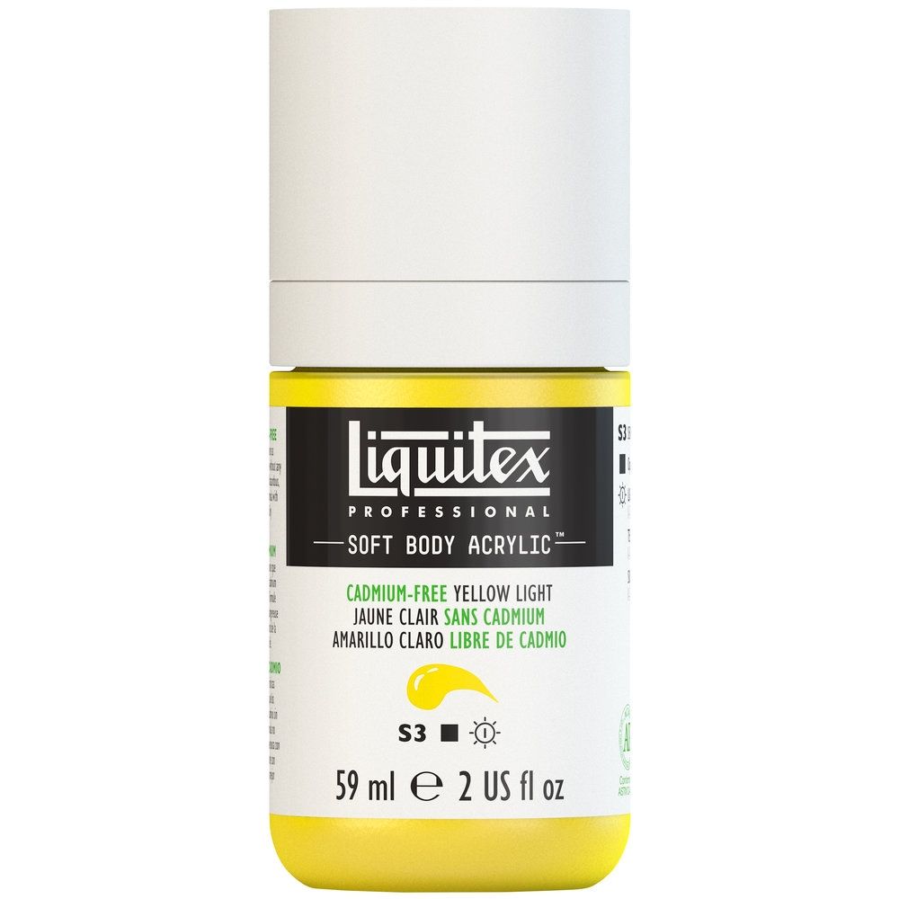 Liquitex Soft Body Acrylic, 889 Cadmium-Free Yellow Light, 2-oz