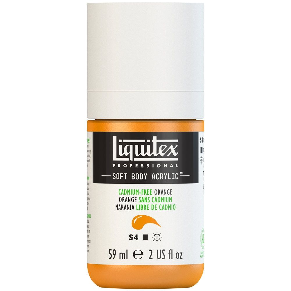 Liquitex Soft Body Acrylic, 892 Cadmium-Free Orange, 2-oz
