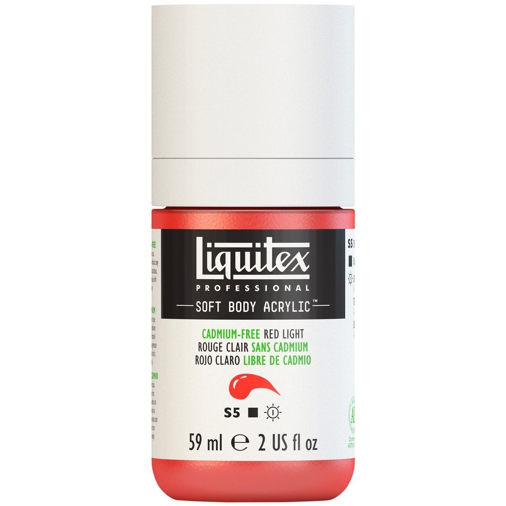Liquitex Soft Body Acrylic, 893 Cadmium-Free Red Light, 2-oz
