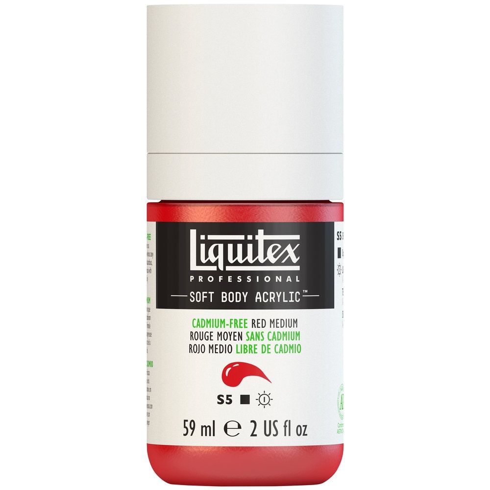 Liquitex Soft Body Acrylic, 894 Cadmium-Free Red Med, 2-oz