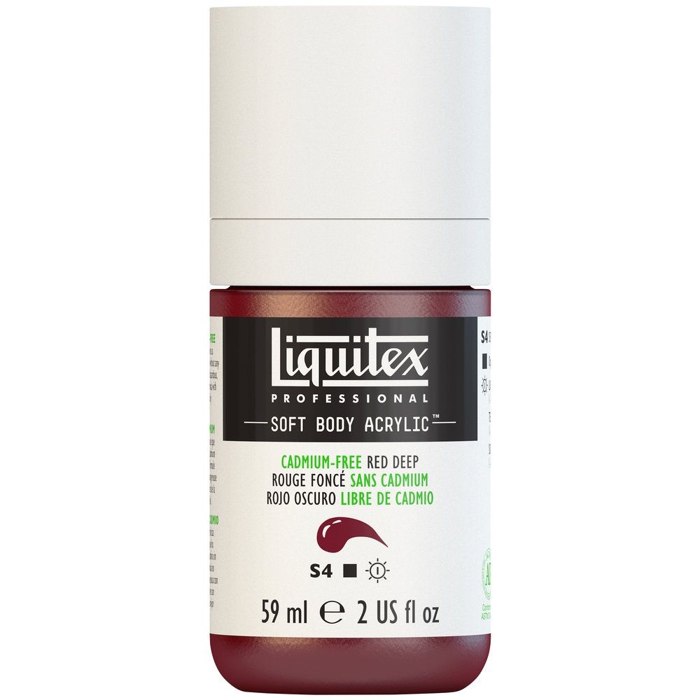 Liquitex Soft Body Acrylic, 895 Cadmium-Free Red Deep, 2-oz