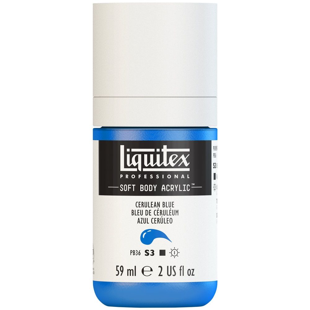 Liquitex Soft Body Acrylic, 164 Cerulean Blue, 2-oz
