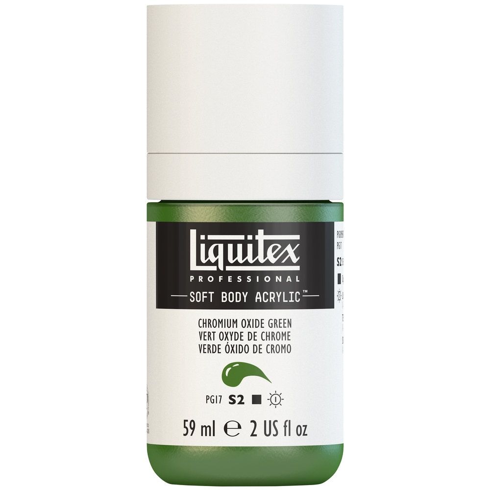 Liquitex Soft Body Acrylic, 166 Chromium Oxide Green, 2-oz