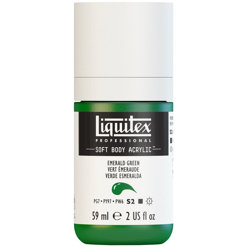 Liquitex Soft Body Acrylic, 450 Emerald Green, 2-oz
