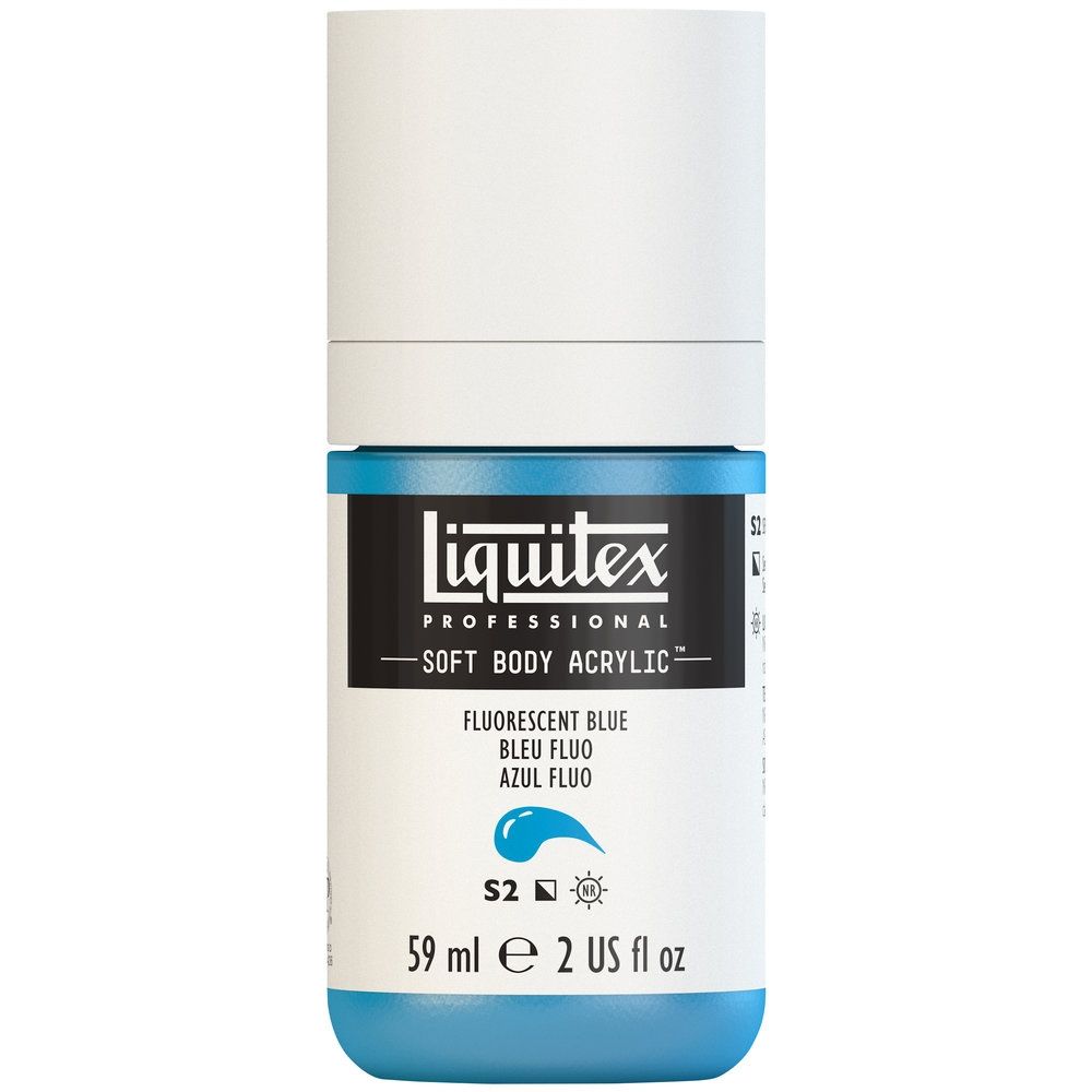 Liquitex Soft Body Acrylic, 984 Fluorescent Blue, 2-oz