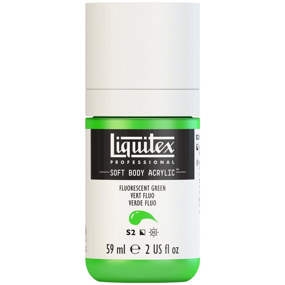 Liquitex Soft Body Acrylic, 985 Fluorescent Green, 2-oz