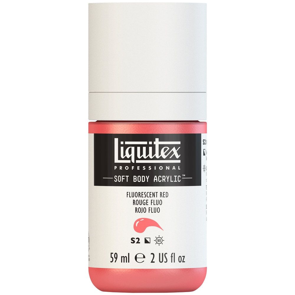 Liquitex Soft Body Acrylic, 983 Fluorescent Red, 2-oz