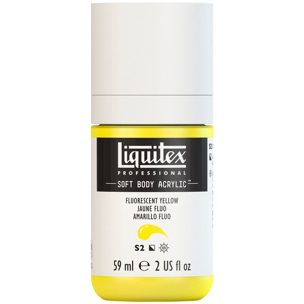 Liquitex Soft Body Acrylic, 981 Fluorescent Yellow, 2-oz