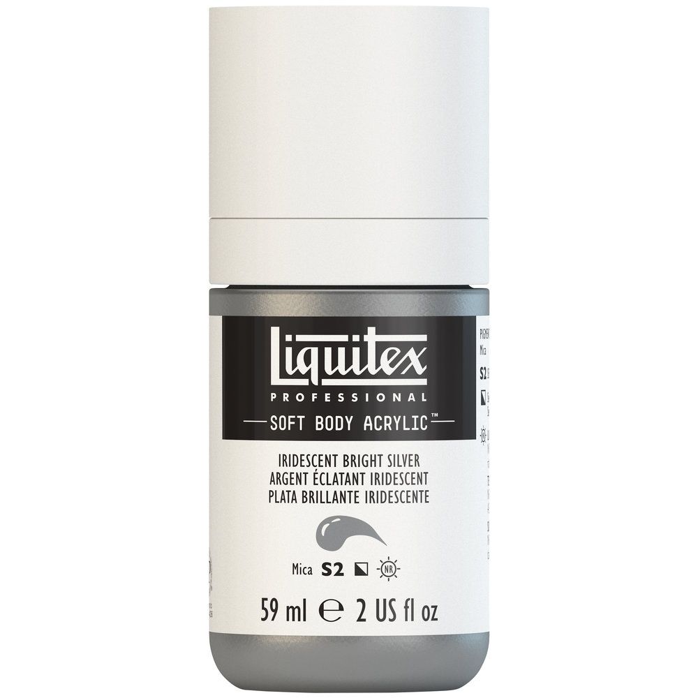 Liquitex Soft Body Acrylic, 236 Iridescent Bright Silver, 2-oz