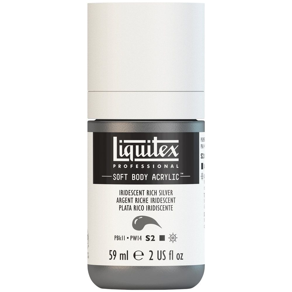 Liquitex Soft Body Acrylic, 239 Iridescent Rich Silver, 2-oz
