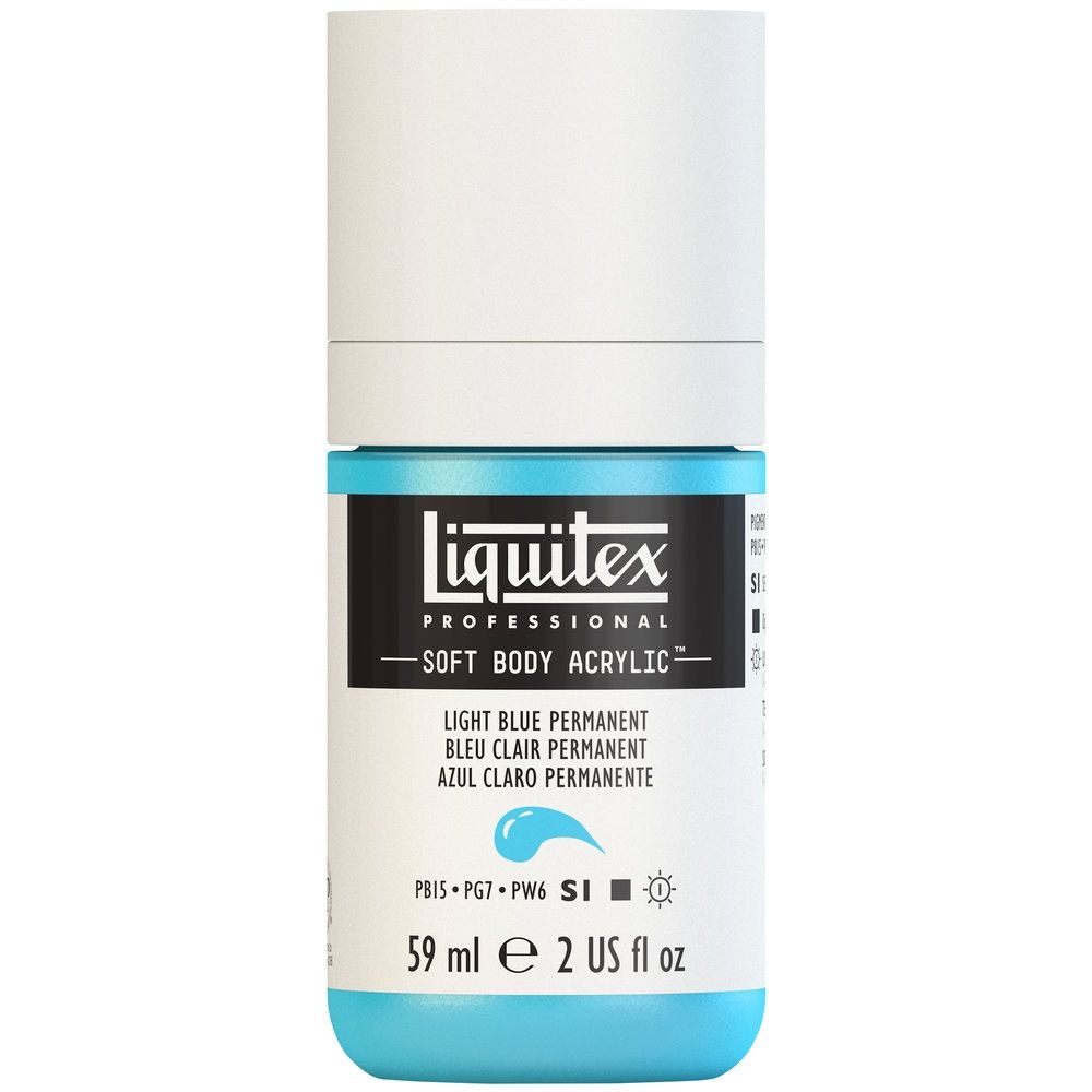 Liquitex Soft Body Acrylic, 770 Light Blue Permanent, 2-oz