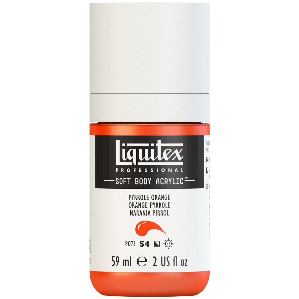 Liquitex Soft Body Acrylic, 323 Pyrrole Orange, 2-oz