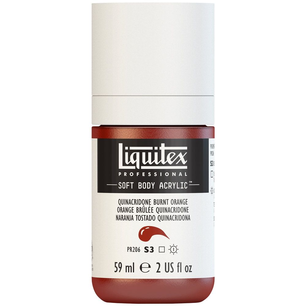 Liquitex Soft Body Acrylic, 108 Quin Burnt Orange, 2-oz