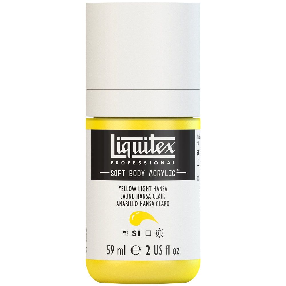Liquitex Soft Body Acrylic, 411 Yellow Light Hansa, 2-oz
