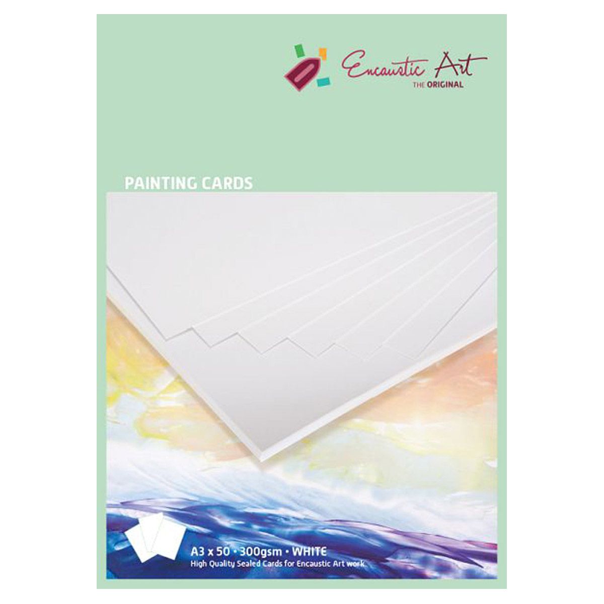 Encaustic White Painting Card for Encaustic, A3x50