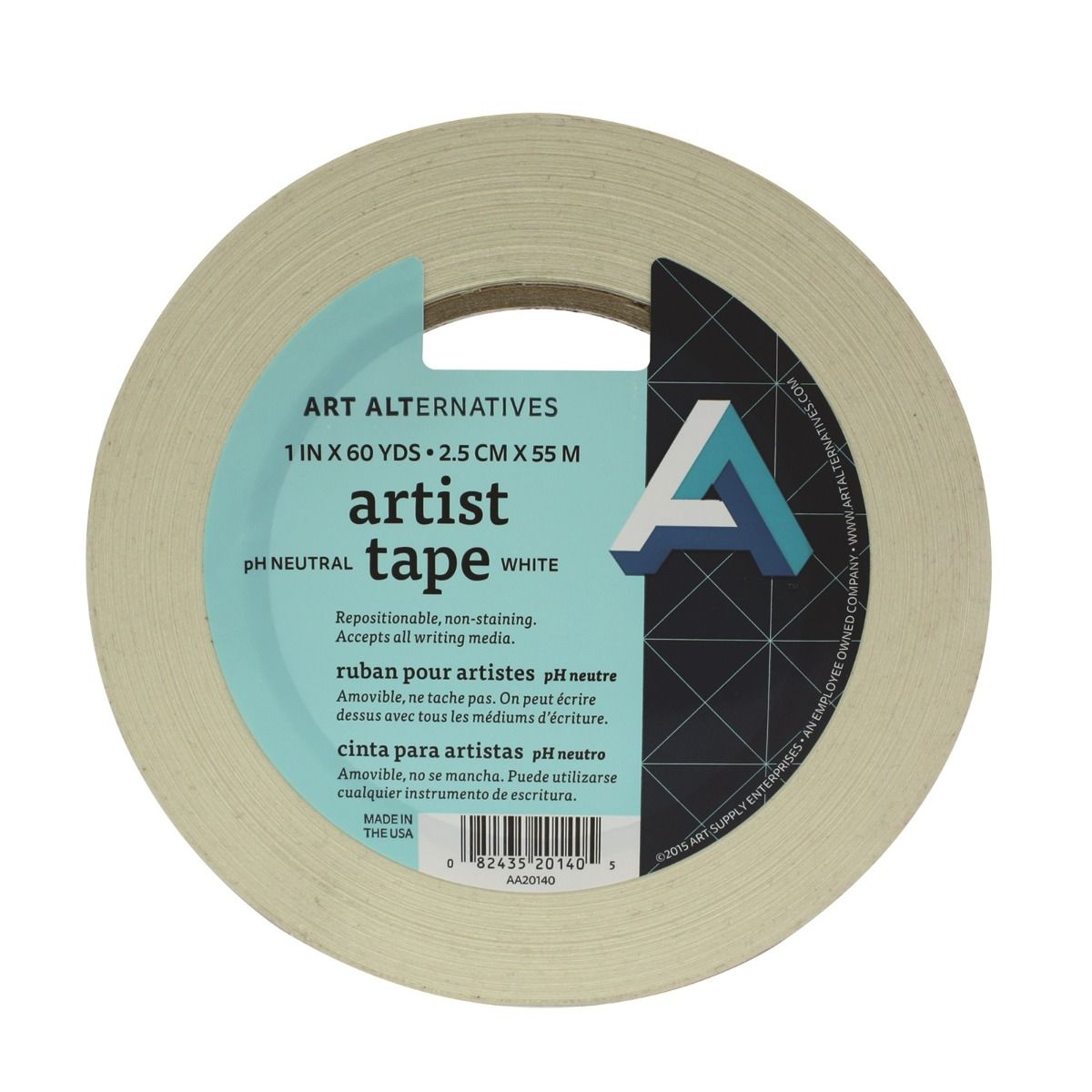 Art Alternatives Artist Tape White 1" Wide x 60 yds
