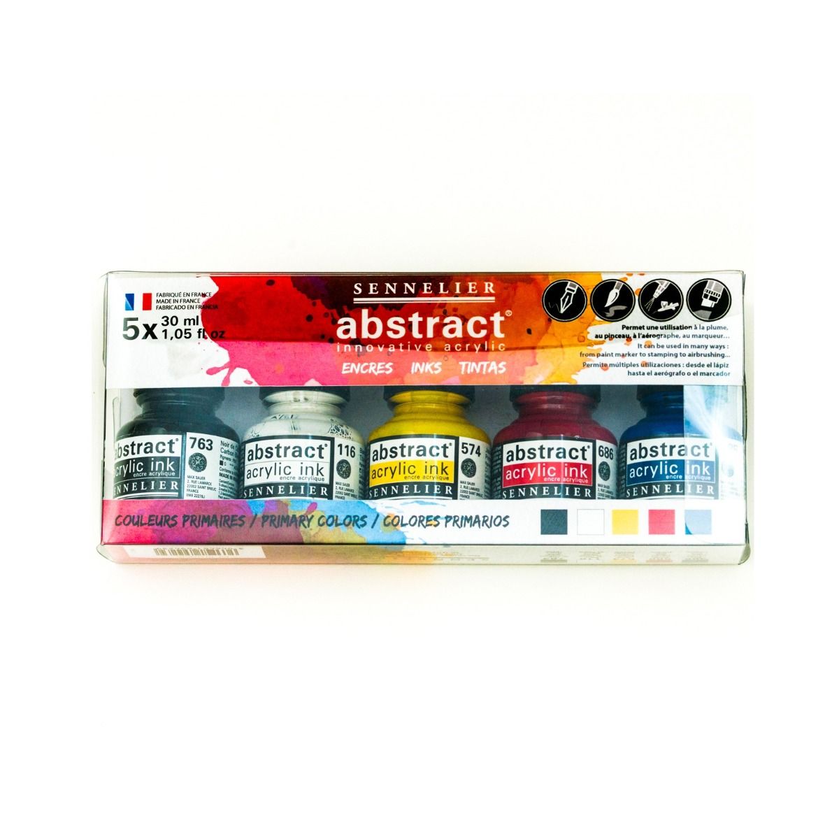 Sennelier Abstract Acrylic Inks and Set Of 5 x 30 ml