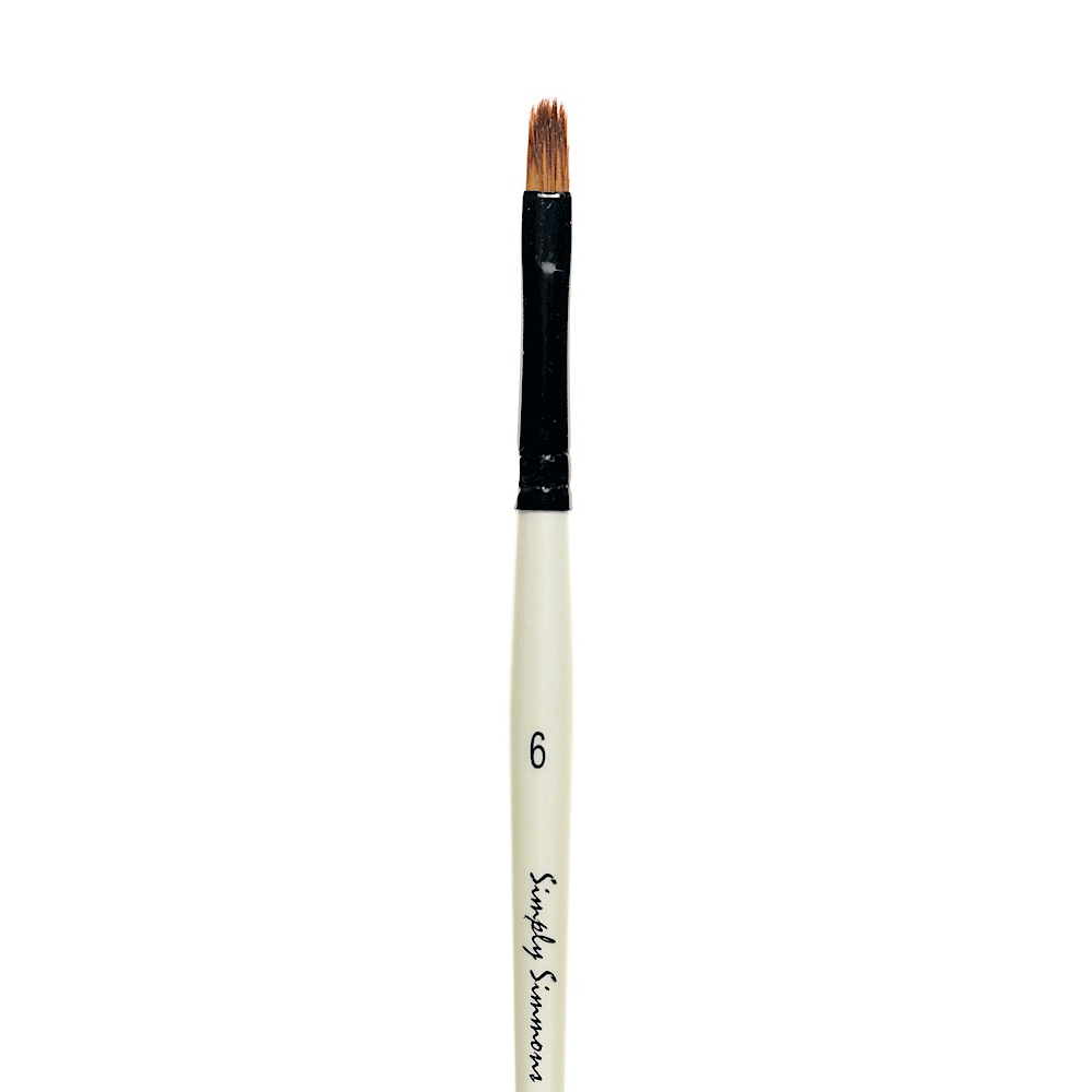 Simply Simmons Acrylic Synthetic Brush - Filbert Comb 6