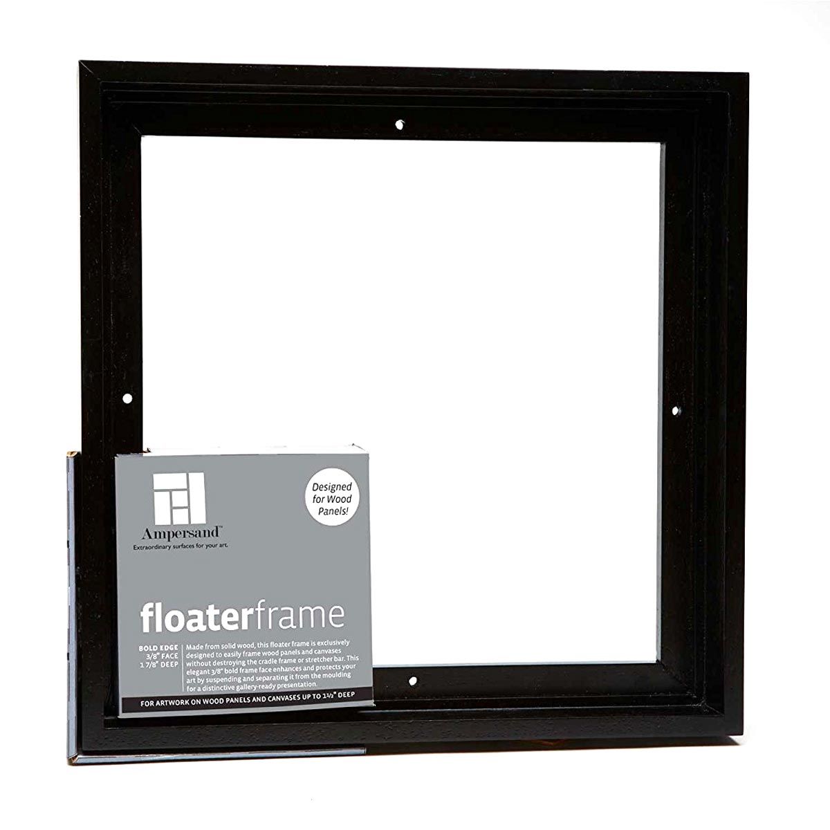 Ampersand Bold Edge Black 7/8" Floater Frame 6" x 6"