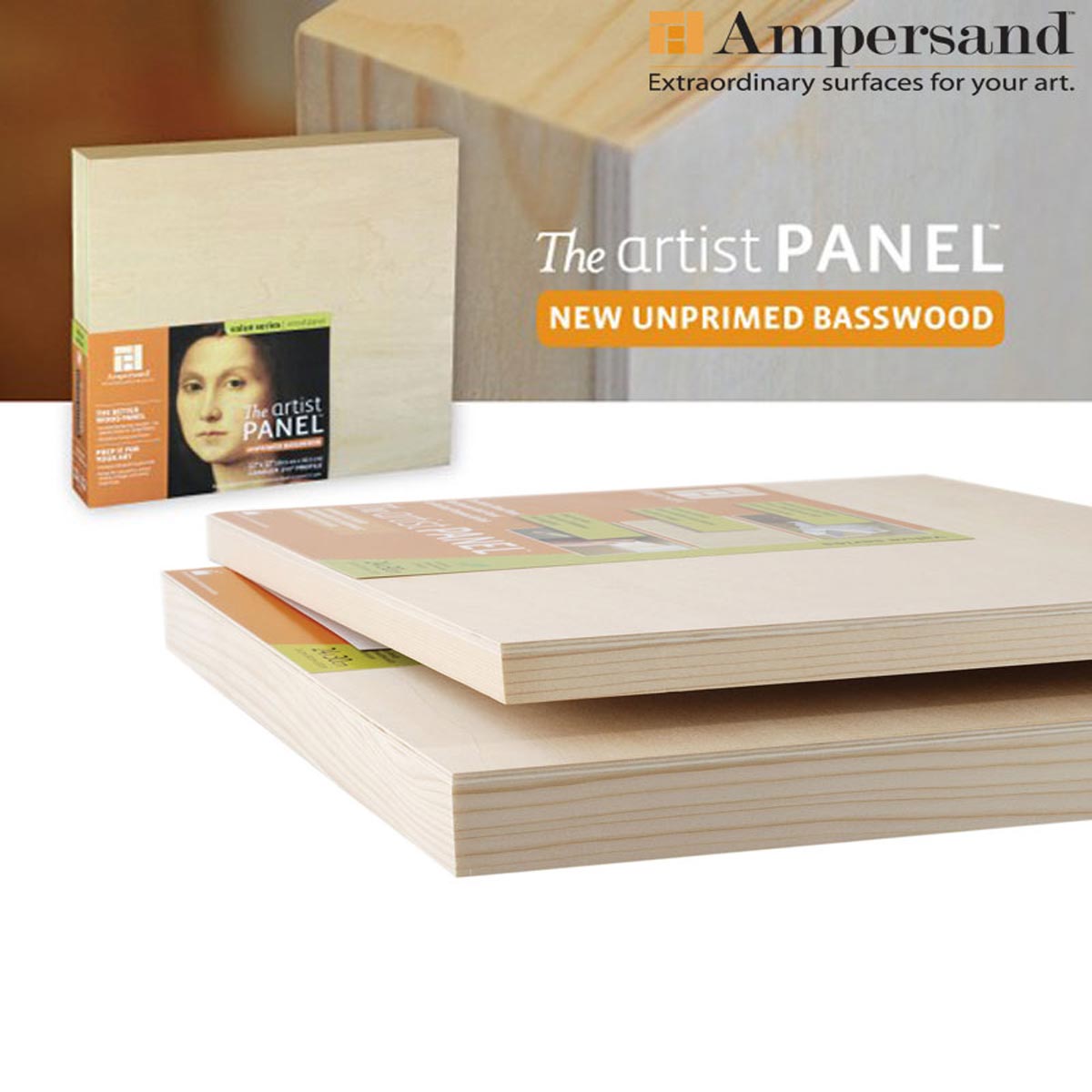 Ampersand Value Series Unprimed Basswood Artist Panels