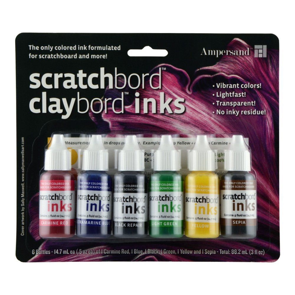 Ampersand Scratchbord Ink Set of 6-1/2oz bottles