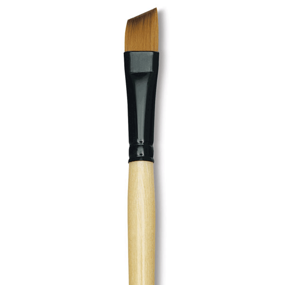 Dynasty Black Gold Short Handle Brush - Angular 1 inch