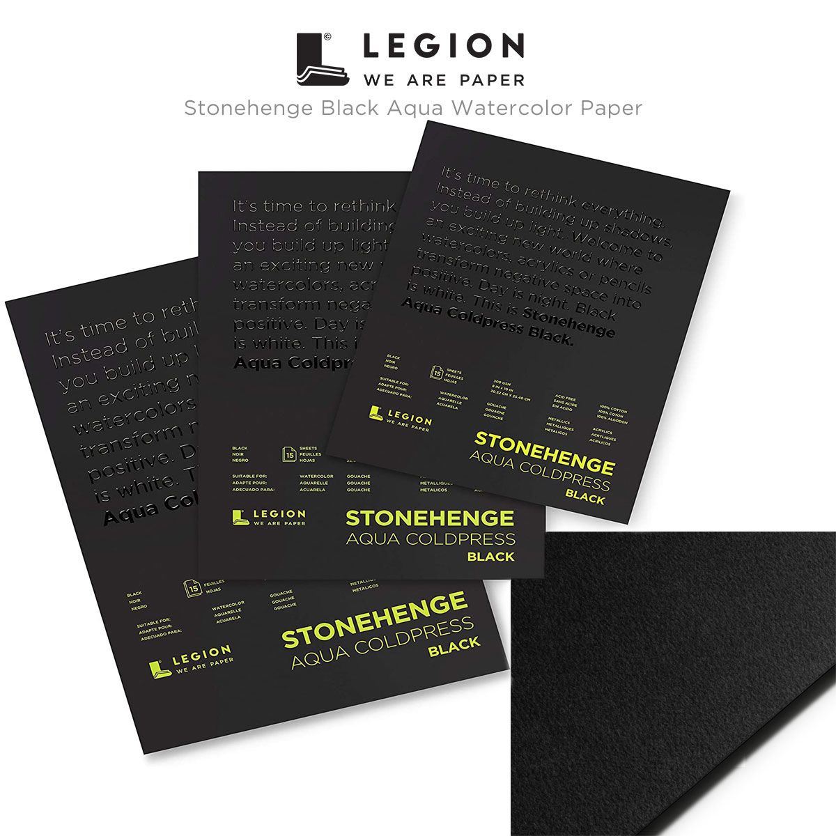 Legion Stonehenge Aqua Black Watercolour Pads