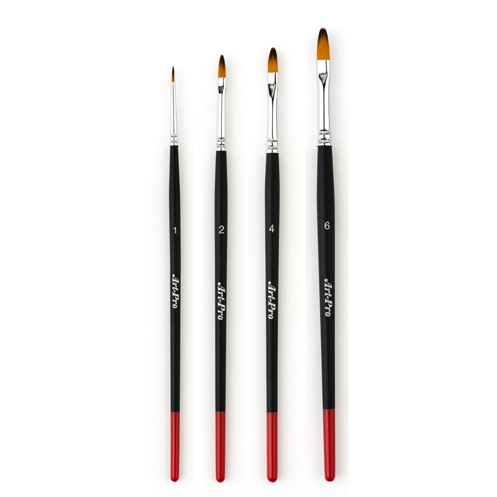 Art-Pro Set Of 4 Synthetic Gold Filbert (SH) Brushes