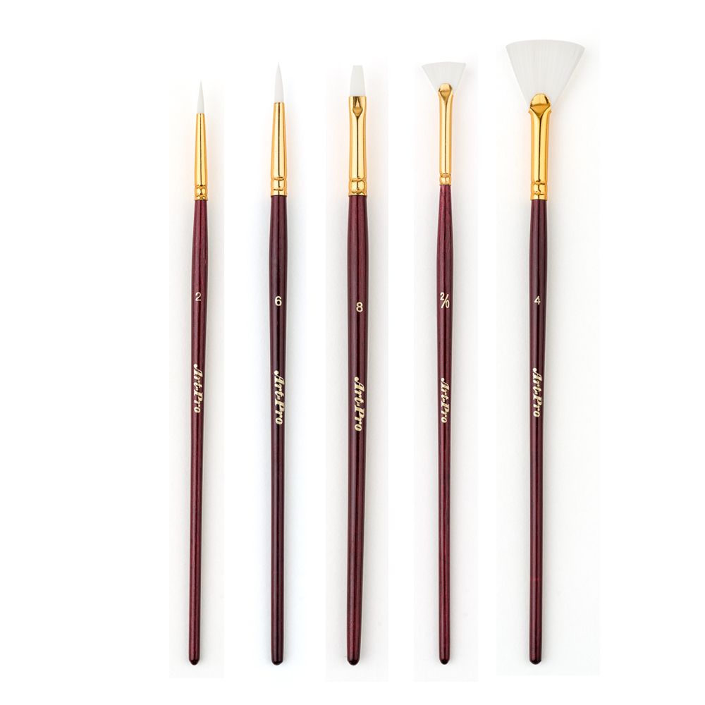 Art-Pro Set Of 5 Synthetic White (SH) Brushes
