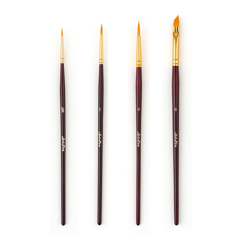 Art-Pro Set Of 4 Synthetic Gold (SH) Brushes