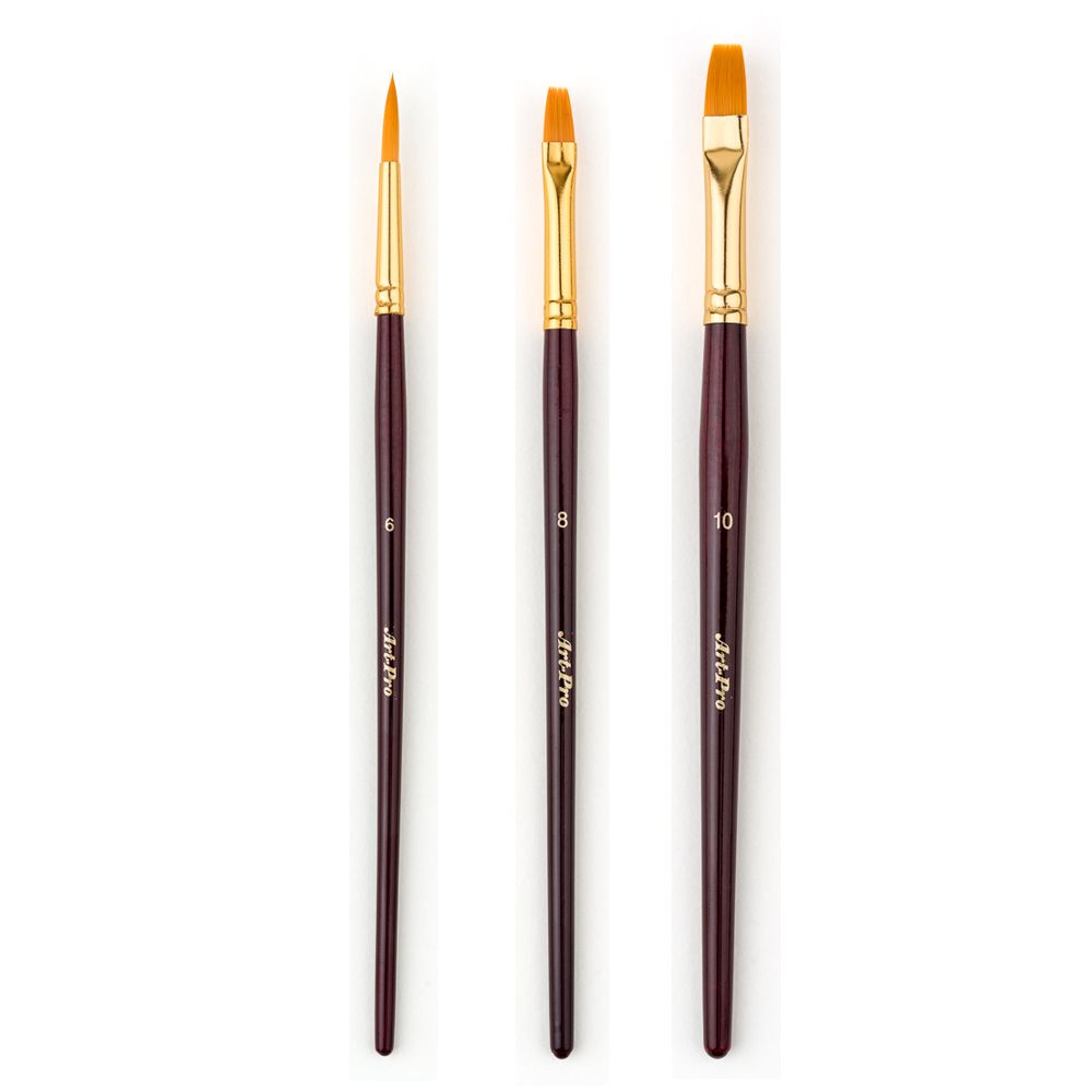 Art-Pro Set Of 3 Synthetic Gold (SH) Brushes