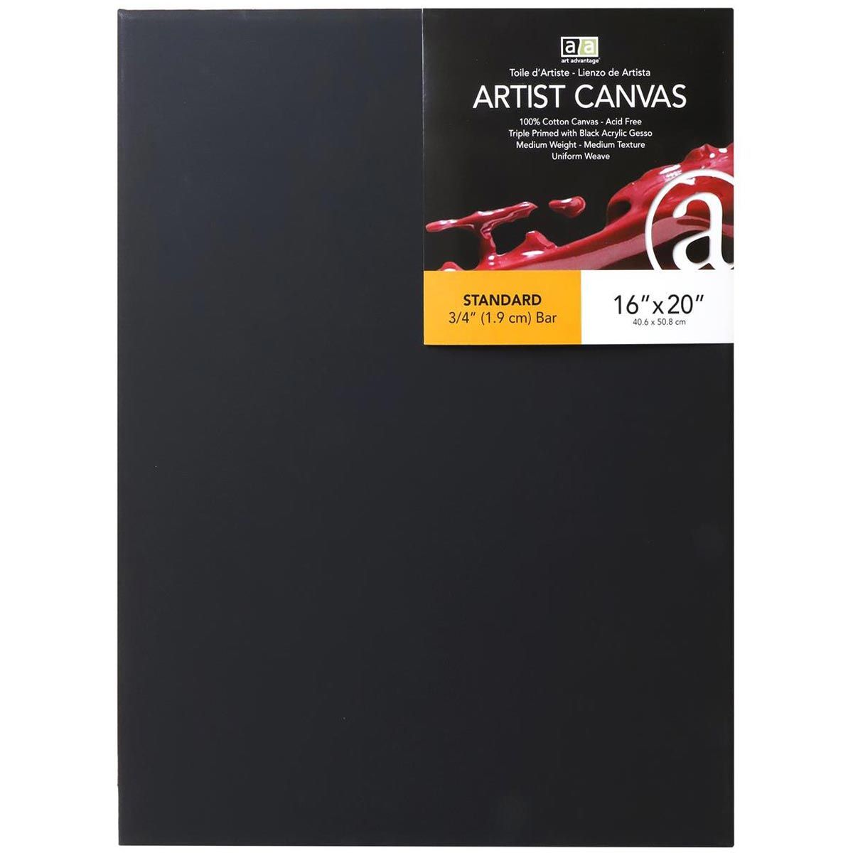 Art Advantage Artist Canvas 3/4 in Black 16 x 20-inch