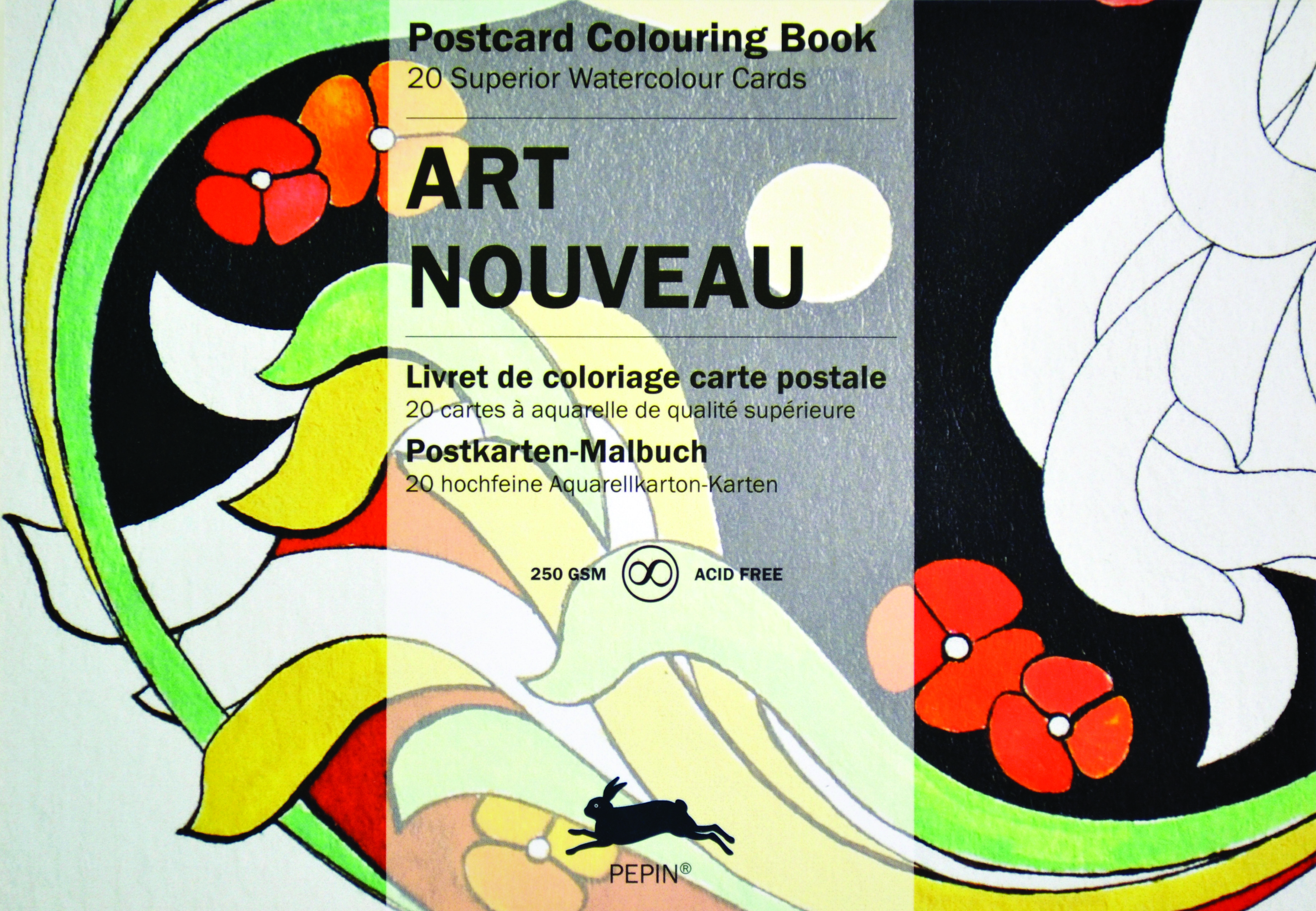 ART NOUVEAU: PEPIN POSTCARD COLOURING BOOK