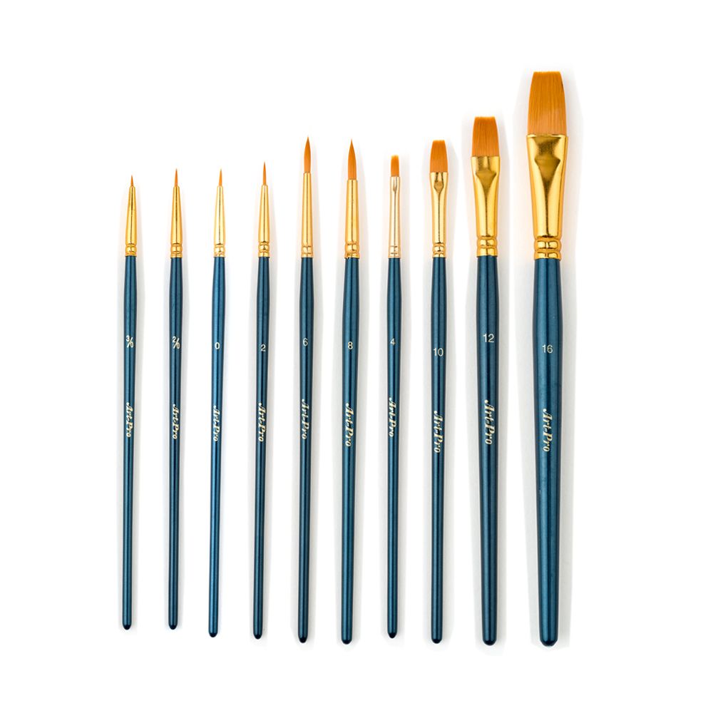 Art-Pro Set Of 10 Synthetic Gold (SH) Brushes