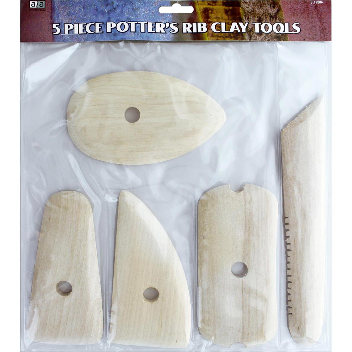 Art Advantage Potter's Rib Wood Clay Set 5pc