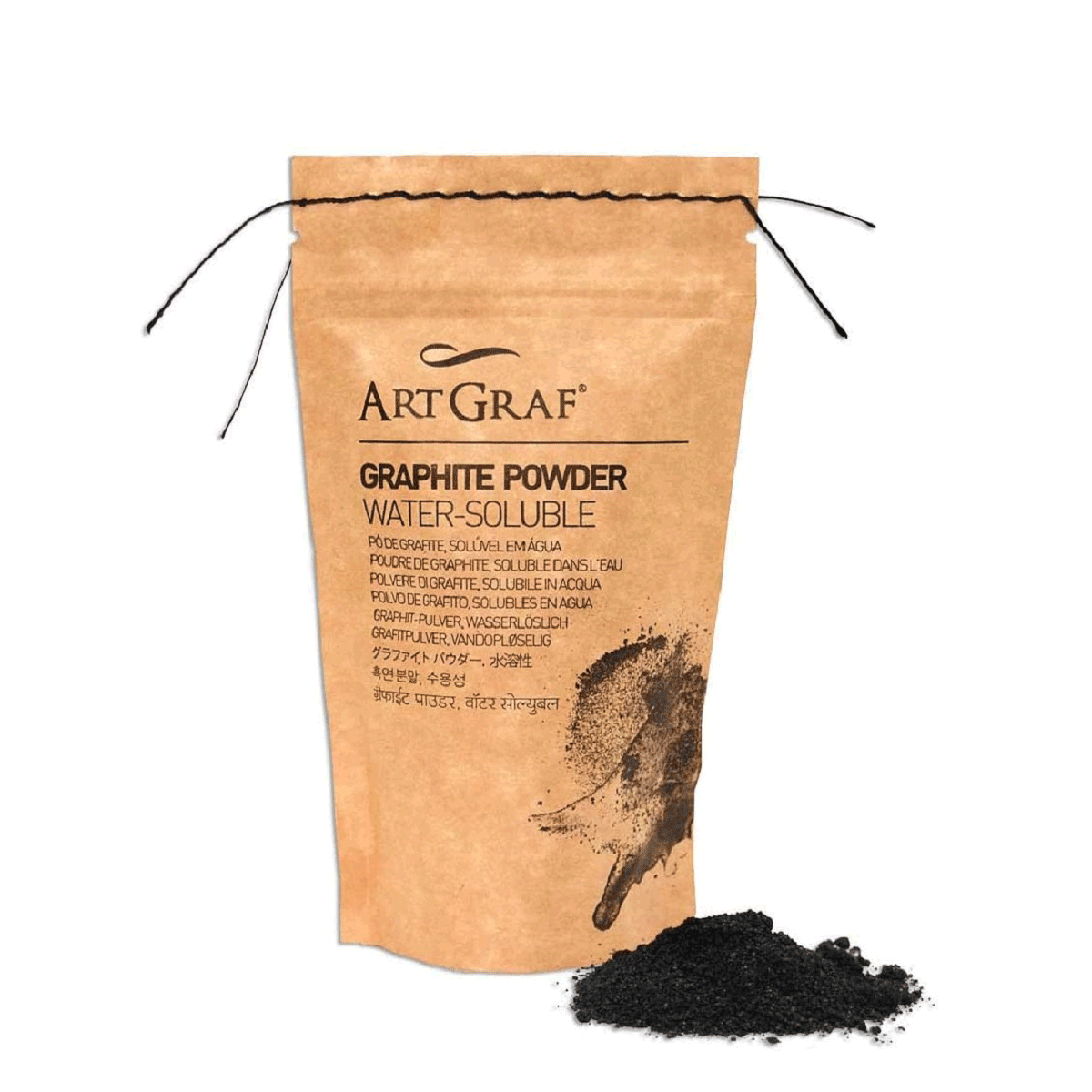 ArtGraf Water Soluble Graphite Powder 100g Bag, Gray