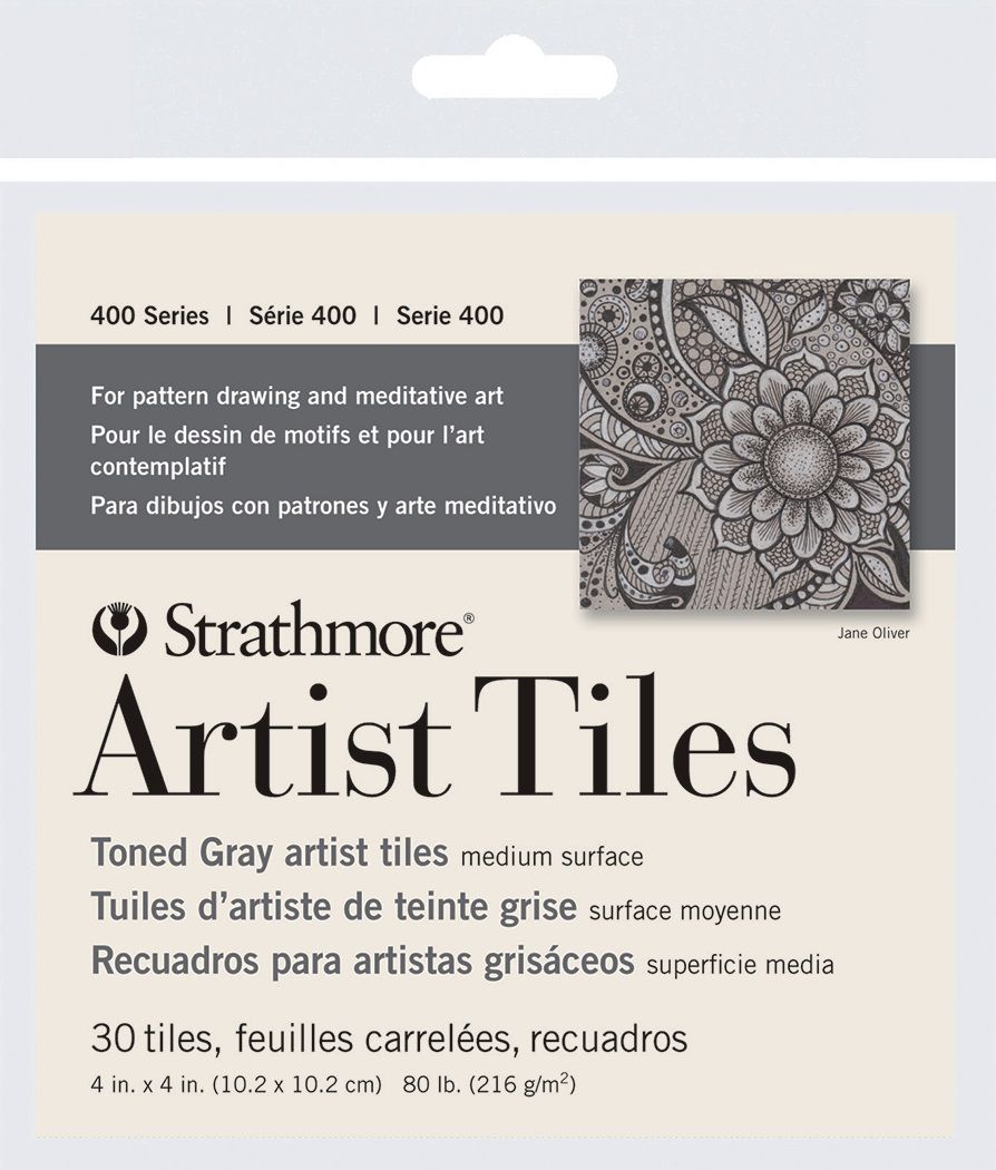 Strathmore 400 Series Toned Artist Tiles, Gray Toned – 30/Sht. 4″ x 4″