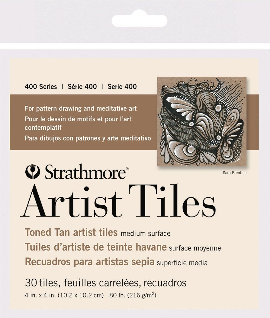 Strathmore 400 Series Toned Artist Tiles, Tan Toned – 30/Sht. 4″ x 4″