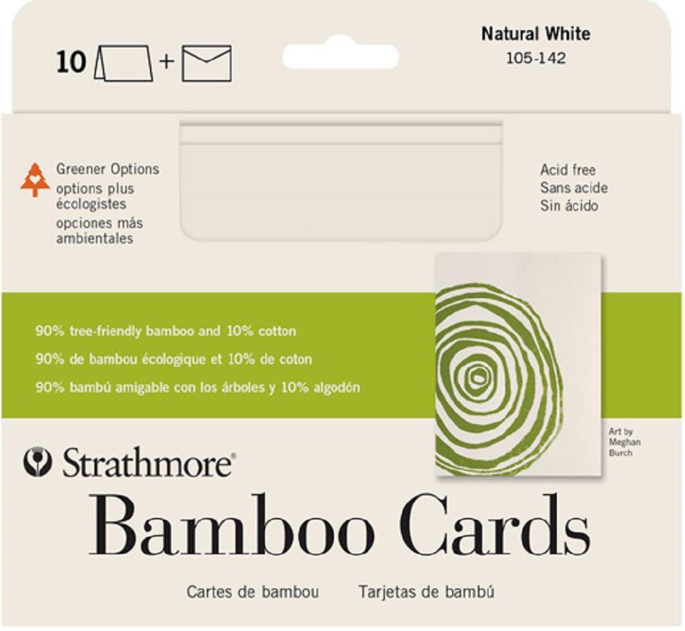 Bamboo Blank Greeting Cards, 10 Pack - 5" x 7 "