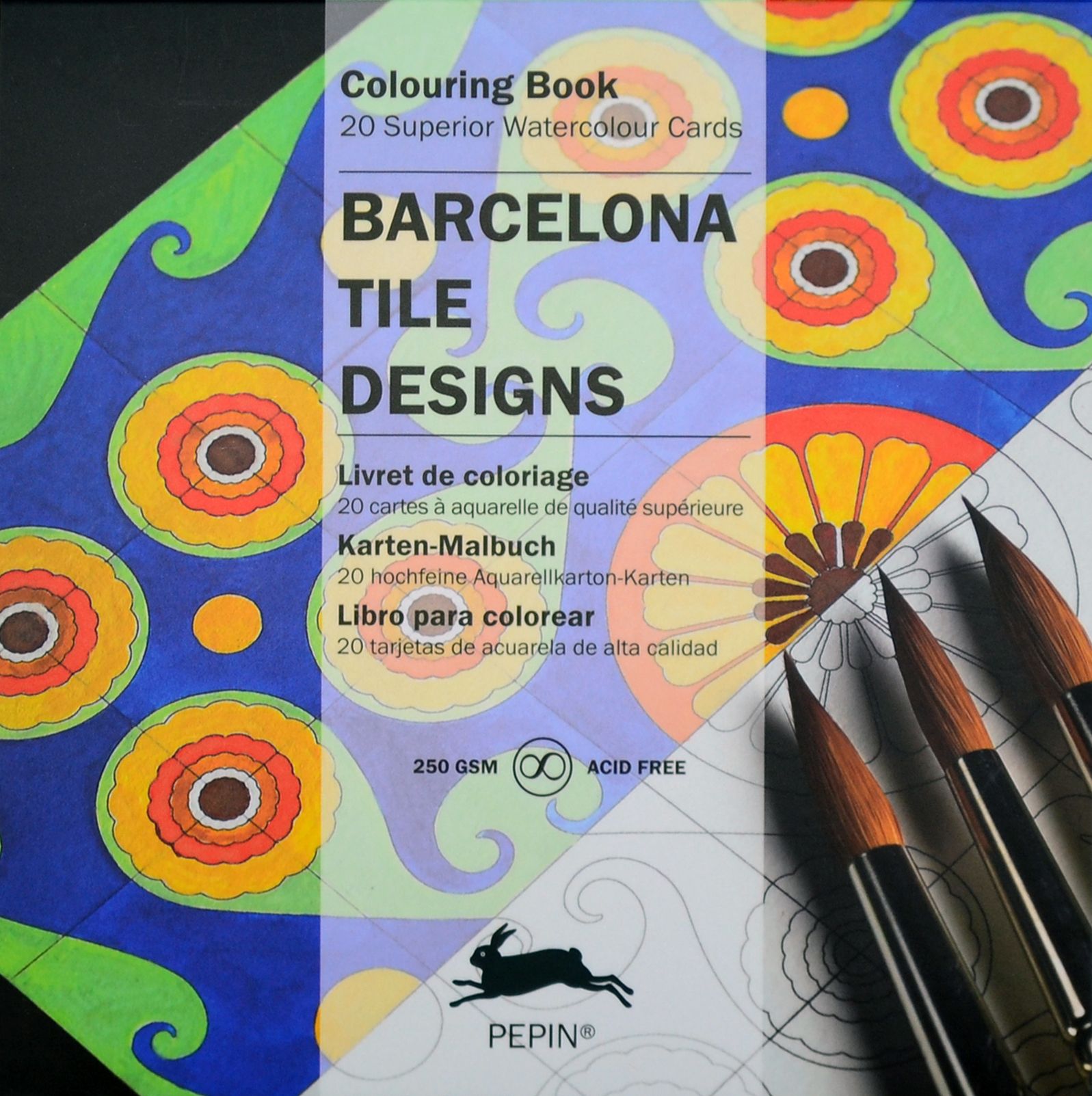 BARCELONA DESIGNS SQUARE TILE Artists' Colouring Paperback Book