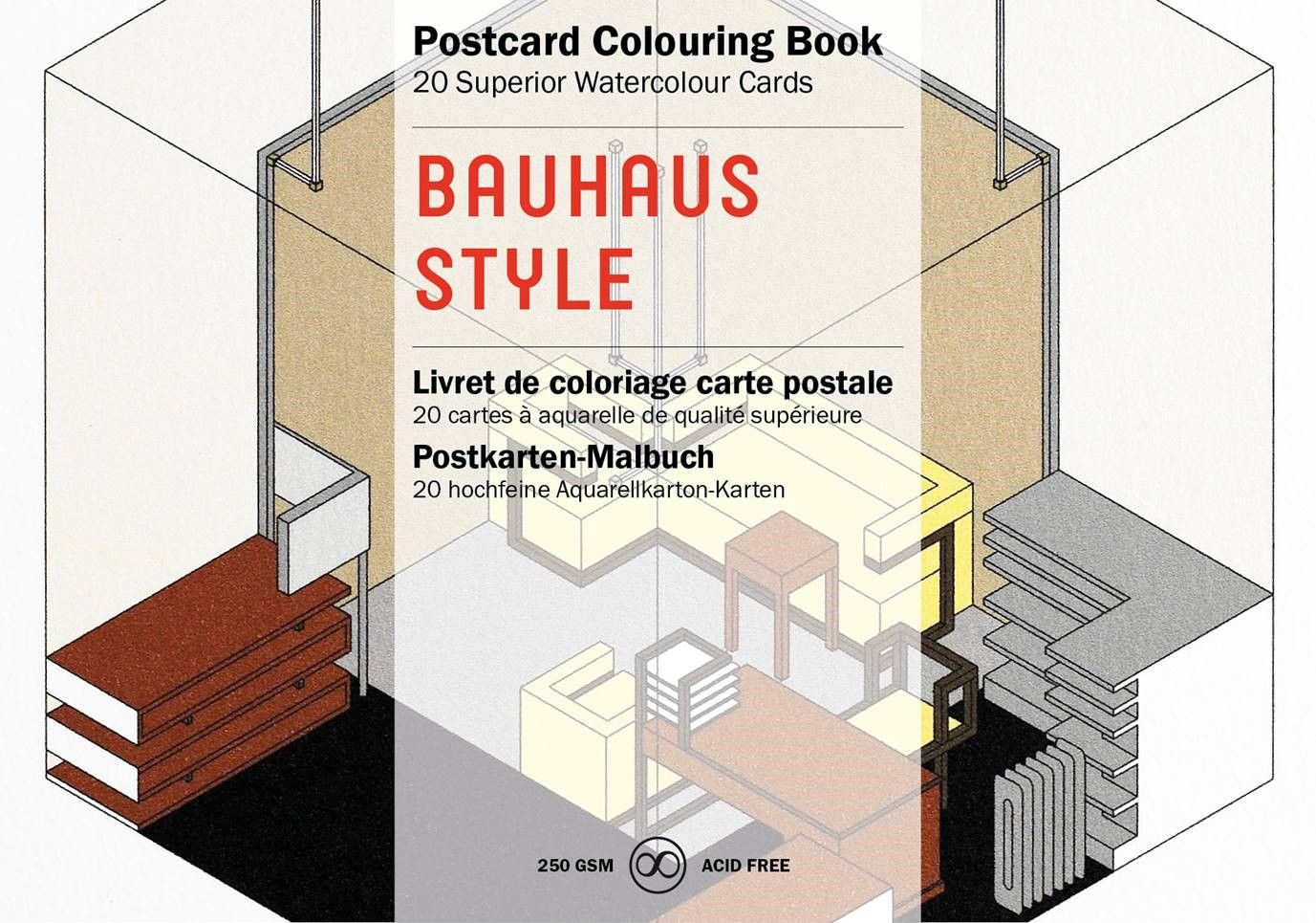 BAUHAUS STYLE: PEPIN POSTCARD COLOURING BOOK