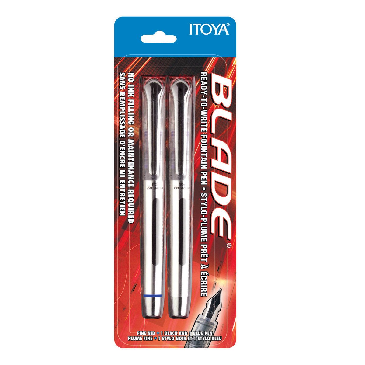 Itoya Blade Fountain Pens 2Pk Fine Point BC