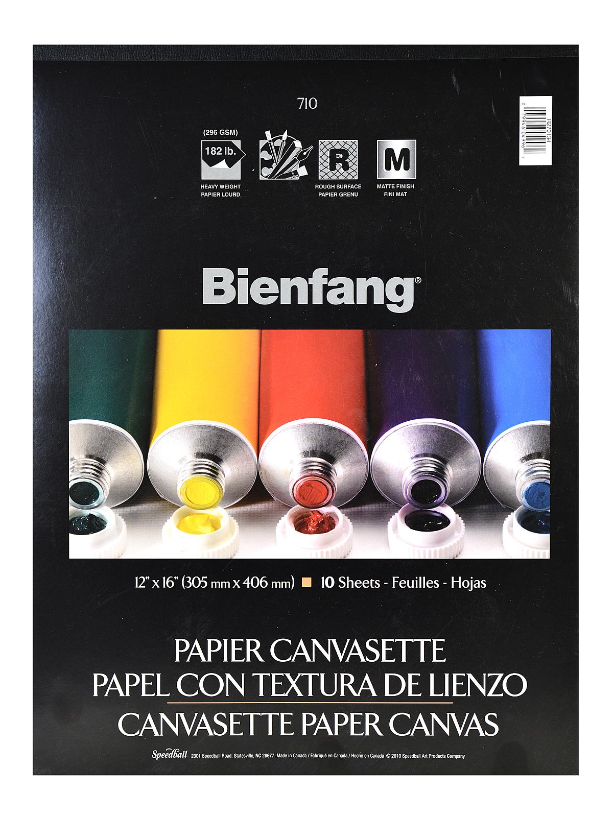 Bienfang Canvasette Paper 10-Sheet Pad, 12 x 16 inches