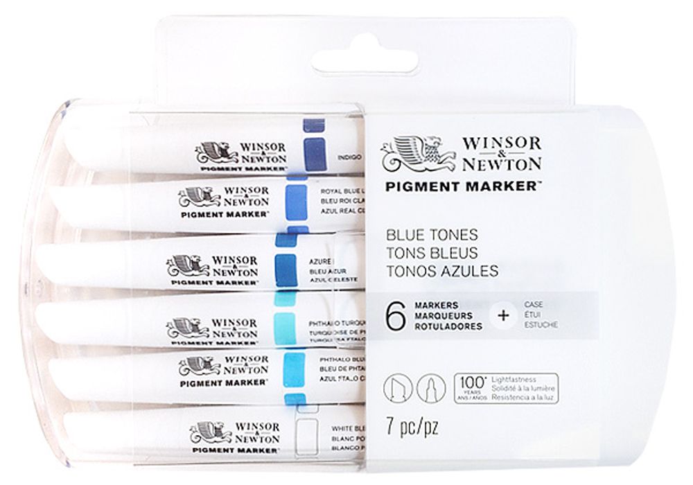 Winsor Newton Pigment Marker Blue Tones 6pk