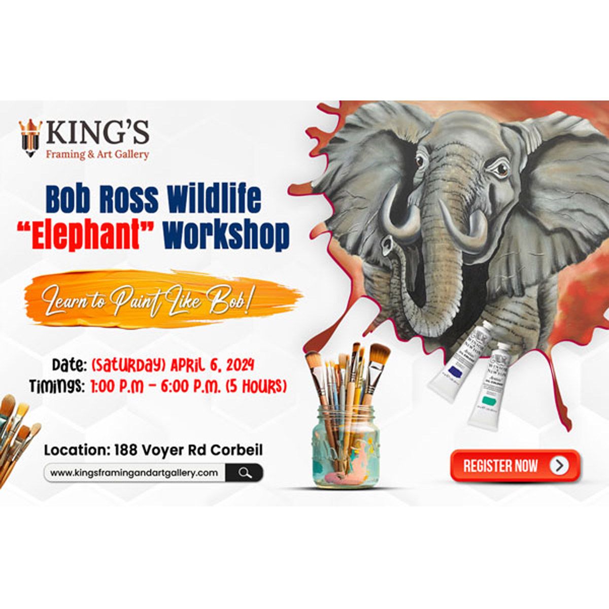 Bob Ross Wildlife “Elephant” Workshop April 6, 2024