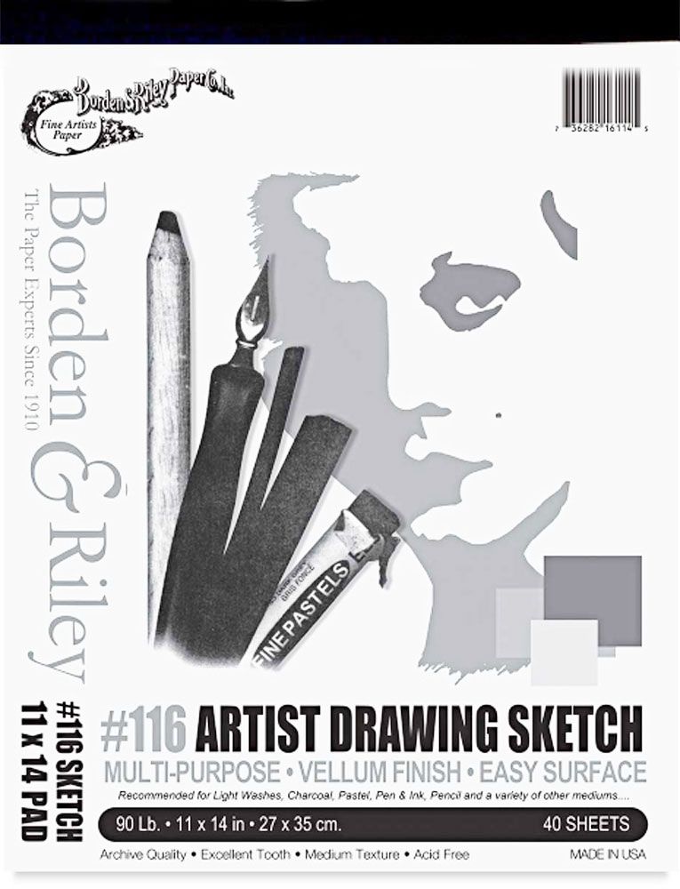 #116 Artist Drawing sketch Multi-purpose Vellum Pad, 11” x 14”