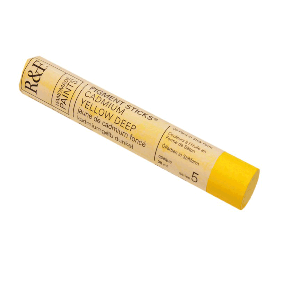 R&F Oil Pigment Stick, Cadmium Yellow Deep 38ml