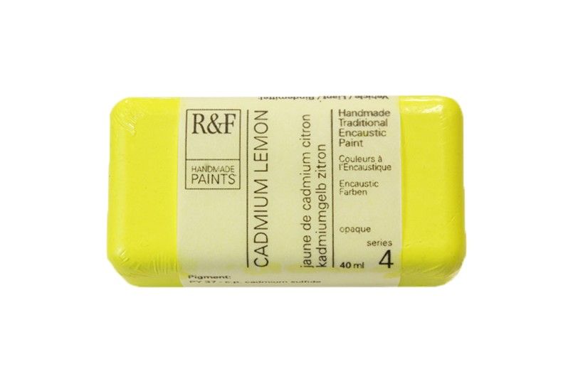 R&F Encaustic Block, Cadmium Lemon 40ml