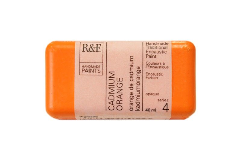 R&F Encaustic Block, Cadmium Orange 40ml